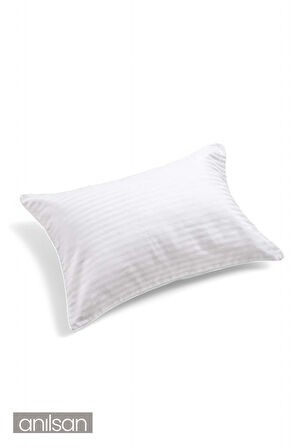 2'li Çizgili Saten Yastık Kılıfı – 50x70 Cm, %100 Pamuk, 83tel