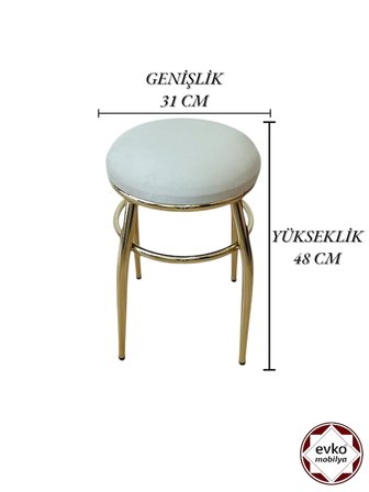 Evko Mobilya Tabure, Bar Taburesi, 2 Adet Tabure, Metal Ayaklı Tabure, Puf, Bench, Mutfak Balkon Bahçe Taburesi
