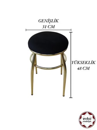 Evko Mobilya Tabure, Bar Taburesi, 2 Adet Tabure, Metal Ayaklı Tabure, Puf, Bench, Mutfak Balkon Bahçe Taburesi