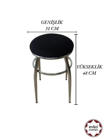 Evko Mobilya Tabure, Bar Taburesi, 2 Adet Tabure, Metal Ayaklı Tabure, Puf, Bench, Mutfak Balkon Bahçe Taburesi