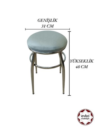 Evko Mobilya Tabure, Bar Taburesi, 2 Adet Tabure, Metal Ayaklı Tabure, Puf, Bench, Mutfak Balkon Bahçe Taburesi