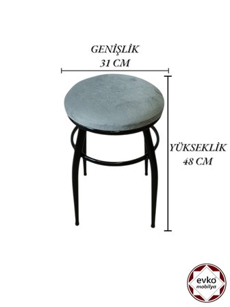 Evko Mobilya Tabure, Bar Taburesi, 2 Adet Tabure, Metal Ayaklı Tabure, Puf, Bench, Mutfak Balkon Bahçe Taburesi