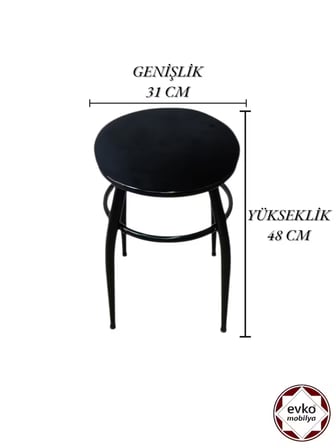 Evko Mobilya Tabure, Bar Taburesi, 2 Adet Tabure, Metal Ayaklı Tabure, Puf, Bench, Mutfak Balkon Bahçe Taburesi