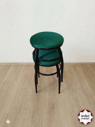 Evko Mobilya Tabure, Bar Taburesi, 2 Adet Tabure, Metal Ayaklı Tabure, Puf, Bench, Mutfak Balkon Bahçe Taburesi