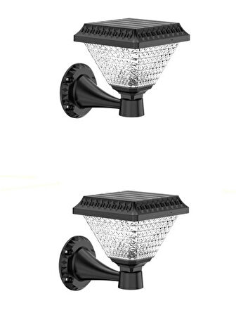 2 Adet Güneş Enerjili LED Duvar Lambası - Kumandalı / Su Geçirmez Aydınlatma