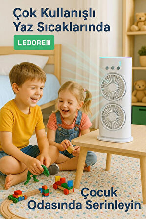 Spreyli Fan çift uçlu sprey su buharlı vantilatör nemlendirici Fan ile LED ışık HAVA SOĞUTUCU