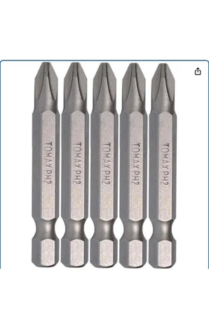 5 ADET - Ph2 Boy= 50 Mm BİTS UÇ- ŞARJLI ELEKTRİKLİ MATKAP VİDALAMA APARATI