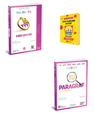 345 TYT 2026 Türkçe ve Paragraf Denemeleri + Planlama Defteri