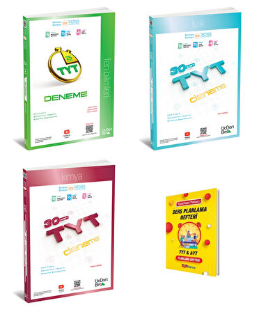 345 TYT 2026 Fen Bilimleri Fizik ve Kimya Denemeleri 3lü Set + Planlama Defteri