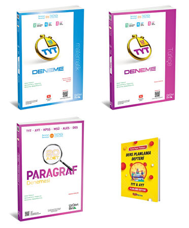 345 TYT 2026 Matematik Türkçe ve Paragraf 3lü Deneme Seti + Planlama Defteri