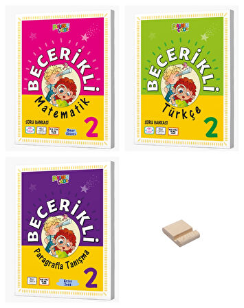 2. Sınıf Becerikli Matematik Fen Bilimleri ve Paragrafla Tanışma 3lü Set +Telefon Standı