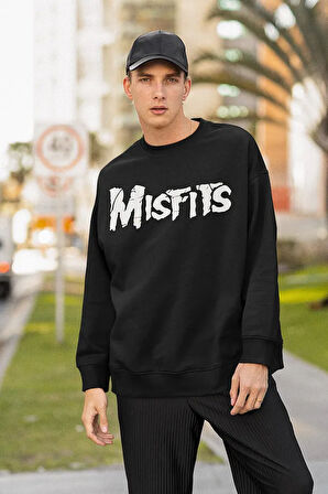 Misfits Rock Metal Müzik Grubu Baskılı Unisex Oversize Sweatshirt