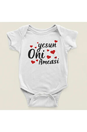 Yesun Oni Amcası Yazılı Pamuklu Yumuşak Unisex Çıtçıtlı Body Zıbın