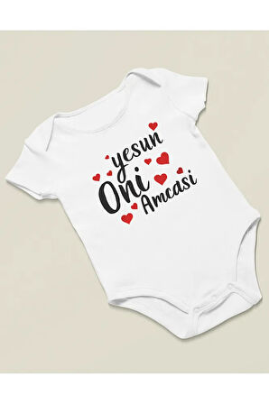 Yesun Oni Amcası Yazılı Pamuklu Yumuşak Unisex Çıtçıtlı Body Zıbın