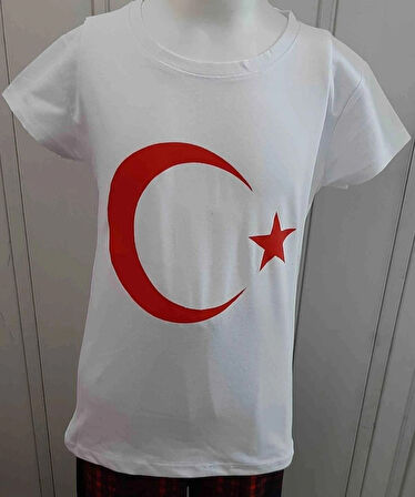 Atatürk ve Türk Bayrağı Baskılı Kız ve Erkek Çocuk T-Shirt 3'lü Paket Renk Siyah-Beyaz