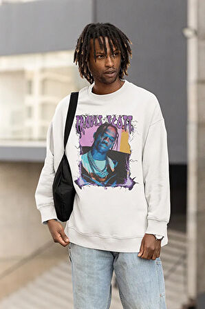 Travis Scott Baskılı Unisex Oversize Rapper Sweatshirt