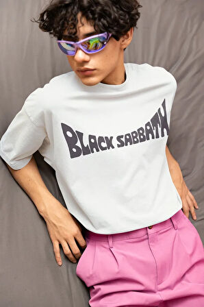 Paranoid Black Sabbath Baskılı Unisex Oversize Müzik Grubu Tişört