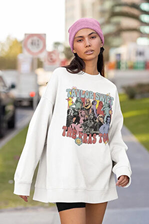 Taylor Swift The Eras Tour Baskılı Unisex Oversize Şarkıcı Sweatshirt
