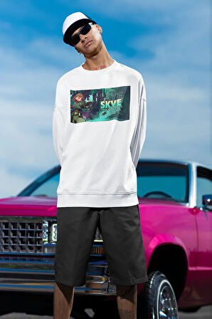 Skye Baskılı Unisex Oversize Vallorant Sweatshirt
