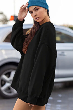Baskısız Unisex Oversize Basic Sweatshirt