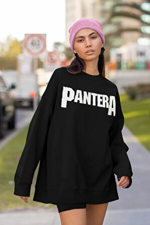 Müzik Grubu Baskılı Unisex Oversize Pantera Sweatshirt
