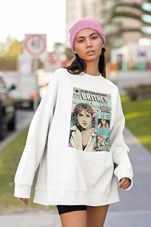 Britney Spears Baskılı Unisex Oversize Şarkıcı Sweatshirt