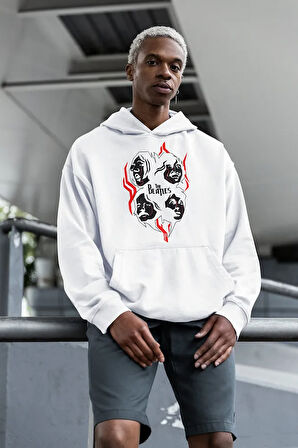 Tasarım The Beatles Müzik Grubu Baskılı Unisex Oversize Hoodie