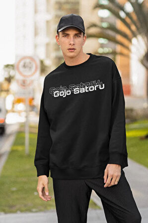 Gojo Satoru Baskılı Unisex Oversize Anime Karakter Sweatshirt