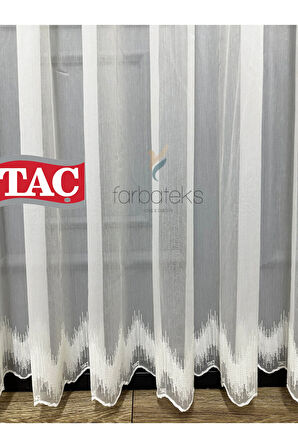 Alt Çizgi İşlemeli Ütü İstemeyen Kırışmaz 2 Kat Pileli Tül