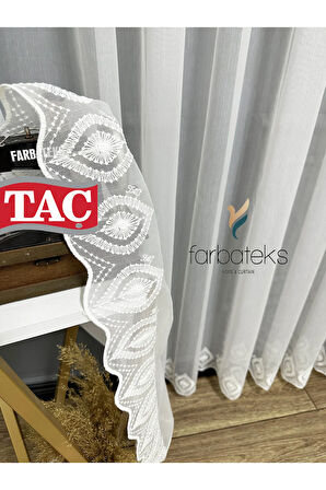 Damla İşlemeli Ütü İstemeyen Kırışmaz 2 Kat Pileli Tül