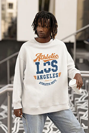Vintage Athletic Los Angeles Yazılı Unisex Oversize Sweatshirt