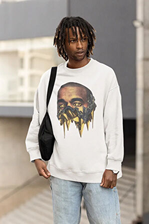 Kanye West Rapper Baskılı Unisex Oversize Rap Sweatshirt