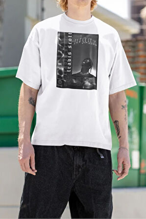 Nigga Travis Scott Rapper Baskılı Unisex Oversize Rap Tişört