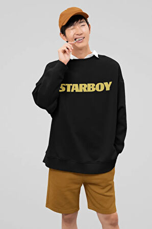 The Weeknd Starboy Baskılı Unisex Oversize Rapper Şarkıcı Sweatshirt
