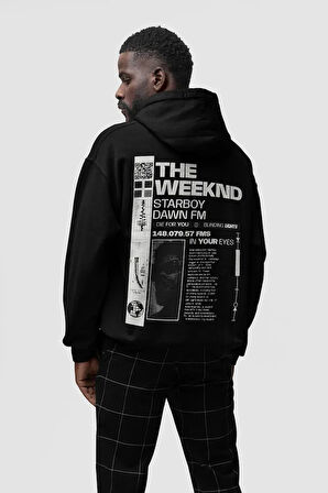 The Weeknd Starboy Dawn Fm Yazılı Unisex Oversize Rapper Tasarım Hoodie