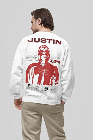 Justin Bieber 194 Tasarım Baskılı Unisex Oversize Şarkıcı Sweatshirt