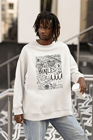 Tasarım Müzik Grubu The Beatles Baskılı Unisex Oversize Sweatshirt