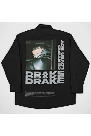 Drake Lover Boy Baskılı Unisex Rapper Cepli Gömlek