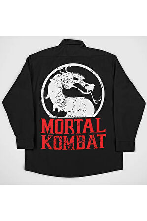 Mortal Kombat Baskılı Unisex Oversize Anime Cepli Gömlek