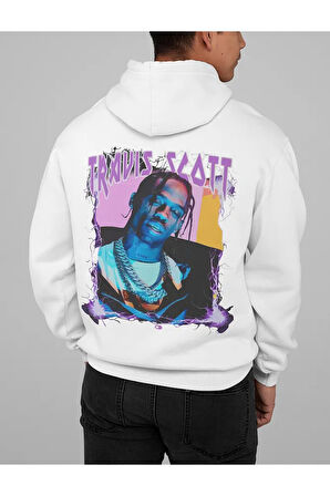 Travis Scott Baskılı Unisex Oversize Rapper Şarkıcı Hoodie