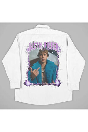 Justin Bieber Baskılı Unisex Şarkıcı Gömlek