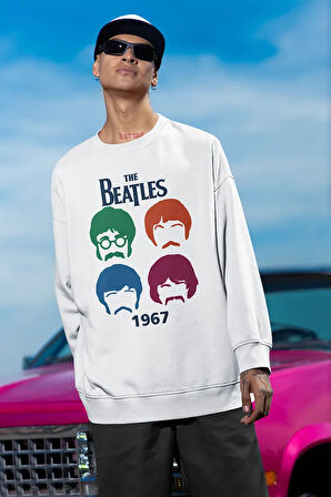 The Beatles 1967 Baskılı Unisex Oversize Müzik Grubu Sweatshirt