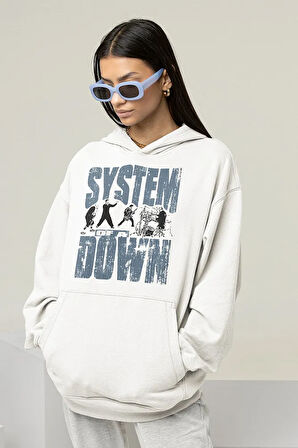 System Of A Down Baskılı Unisex Oversize Tasarım Hoodie
