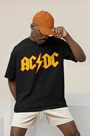 Highway To Hell AC DC Baskılı Unisex Oversize Rock Metal Müzik Grubu Tişört