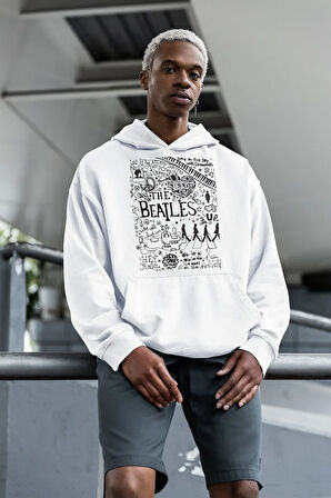 The Beatles Müzik Grubu Baskılı Unisex Oversize Hoodie
