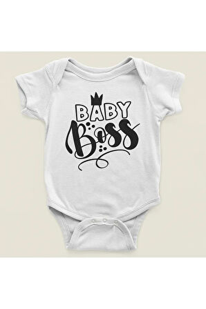 Bebek Patron Yazılı Pamuklu Yumuşak Unisex Çıtçıtlı Body Zıbın