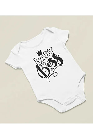 Bebek Patron Yazılı Pamuklu Yumuşak Unisex Çıtçıtlı Body Zıbın