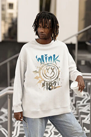 Blink-182 Baskılı Unisex Oversize Müzik Grubu Sweatshirt