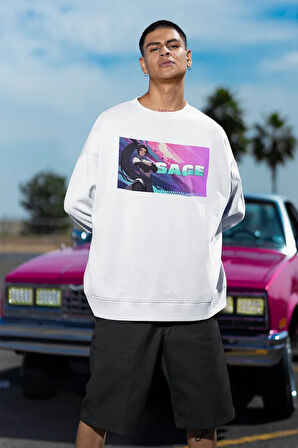 Vallorant Sage Baskılı Unisex Oversize Sweatshirt