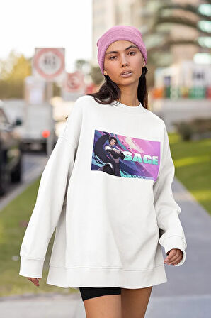 Vallorant Sage Baskılı Unisex Oversize Sweatshirt